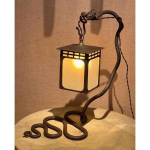 Wrought Iron Dragon Lamp 