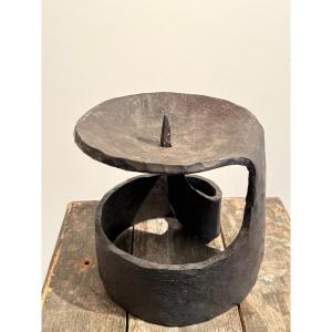 Mid Century Wrought Iron Candle Holder  
