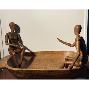 Paire de Mannequins de peintre modèle masculin et féminin , Italie années 50