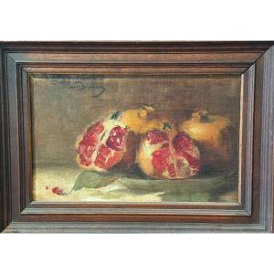 Les Grenades, Oil On Canvas By Maurice Bompard 