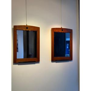 Pair Of Maple Wood Mirrors, Northern Italy Circa 1910