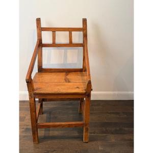 Solid Wood (pine) Folk-style Armchair, Late 19th–early 20th Century