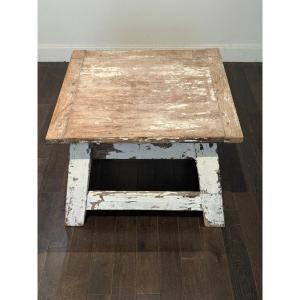 Low Sculpture Stand From An Artist's Studio, With A Rotating Tray