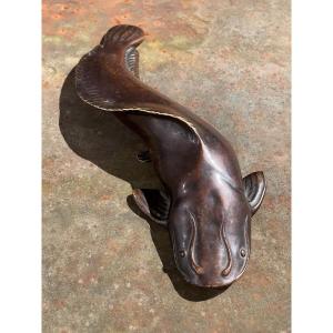 Catfish. Japanese Bronze Late 19th Century