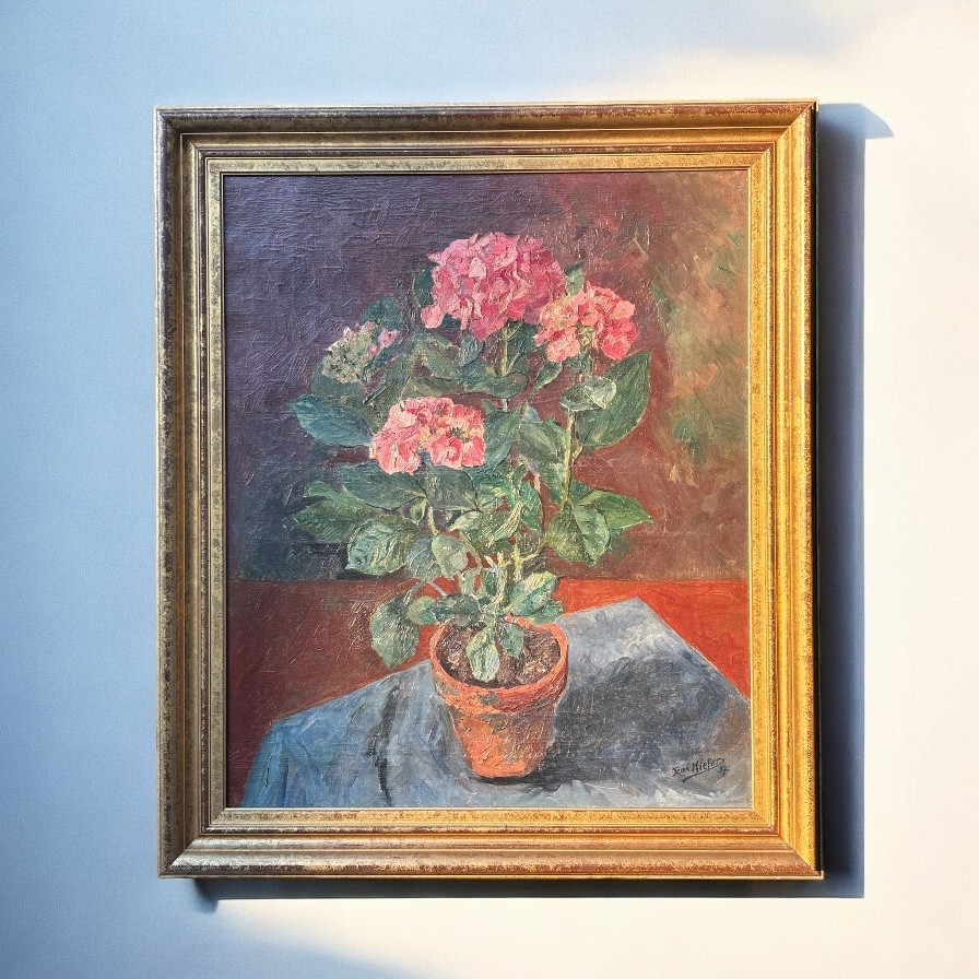 Jean Kiefer (1937) – Nature Morte Au Géranium