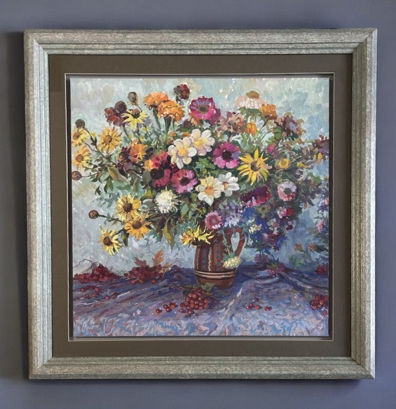 Nikolai Anistchenko (born 1942) – Bouquet Of Flowers, Gouache On Cardboard, 1987