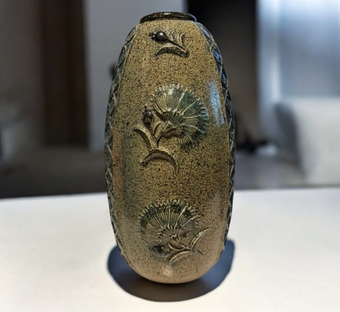 Vase Art Déco En Grès émaillé – France, Vers 1930-photo-3