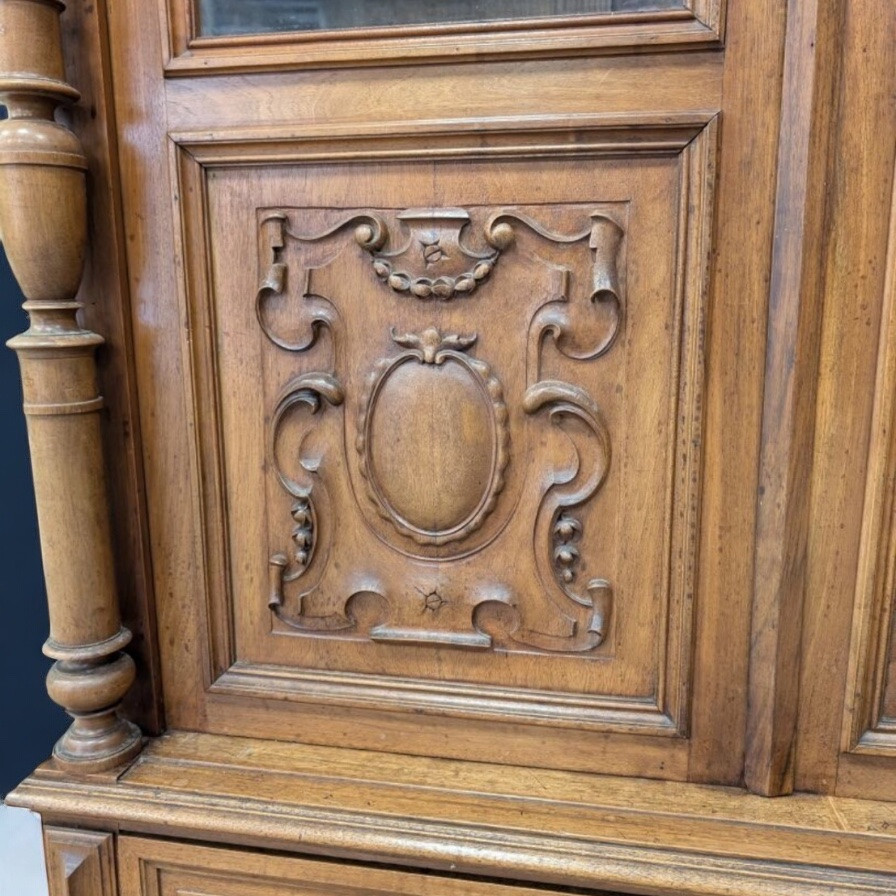 Bibliothèque En Noyer Sculpté – Style Renaissance, Fin XIXe Siècle, Début XXe-photo-3