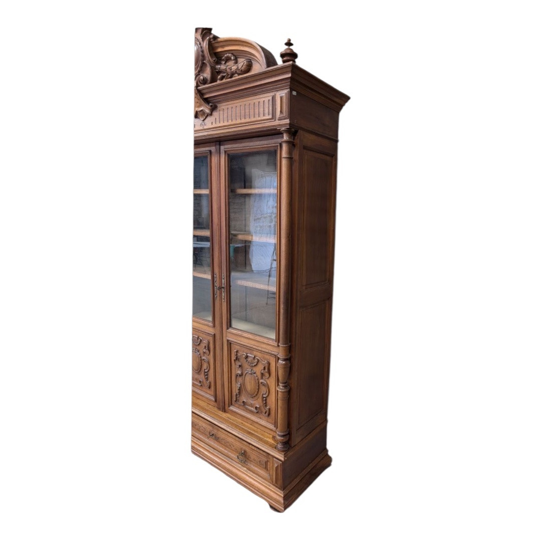 Bibliothèque En Noyer Sculpté – Style Renaissance, Fin XIXe Siècle, Début XXe-photo-1