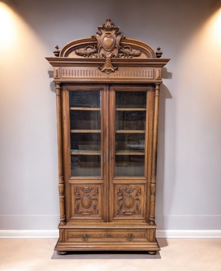 Bibliothèque En Noyer Sculpté – Style Renaissance, Fin XIXe Siècle, Début XXe