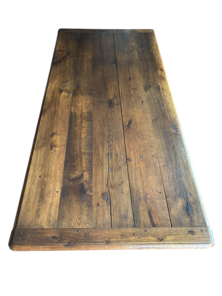 Antique Oak Farmhouse Table – 19th Century, France-photo-3