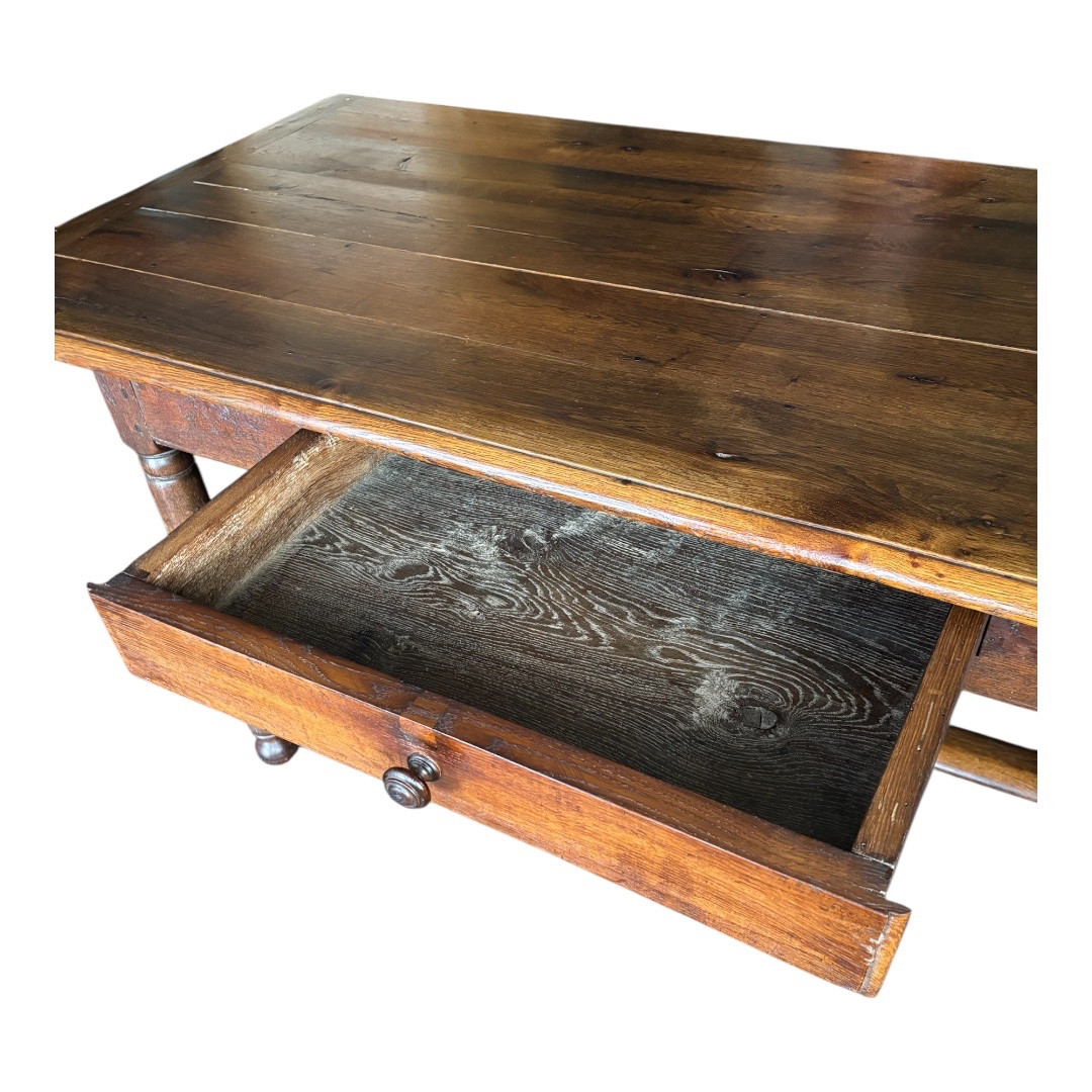 Antique Oak Farmhouse Table – 19th Century, France-photo-4