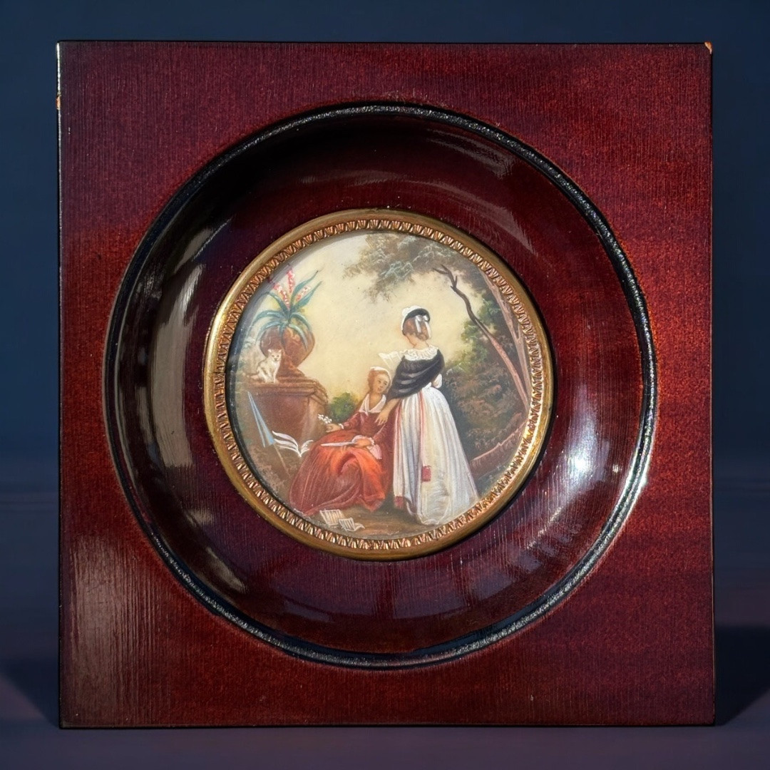 Ensemble De Trois Médaillons Peints – époque XIXe-photo-3