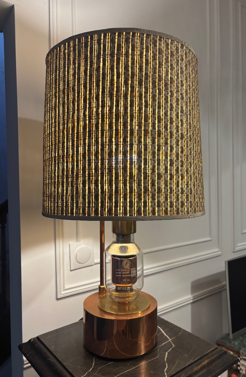 Lampe de table industrielle – Tube radiologique CGR Paris – Années 1960