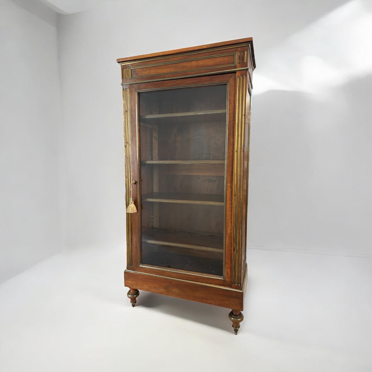 Walnut Display Cabinet, Louis XVI Style – Late 19th Century-photo-2