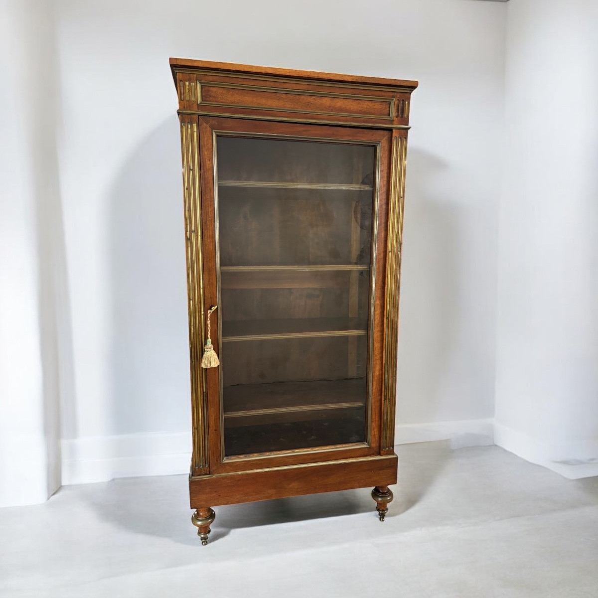 Walnut Display Cabinet, Louis XVI Style – Late 19th Century