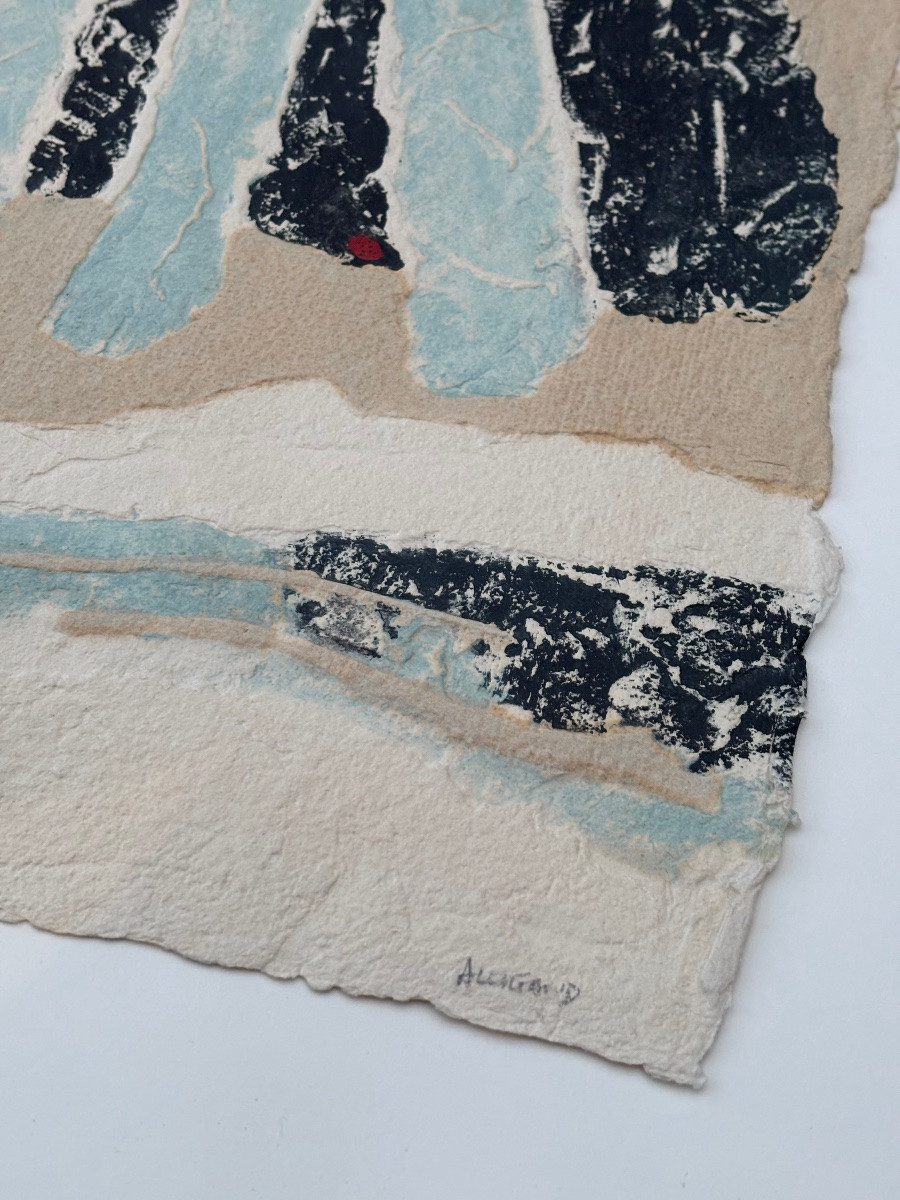 Bernard Alligand (born In 1953) — “passage Through” Mixed Media On Paper Ready To Print-photo-1