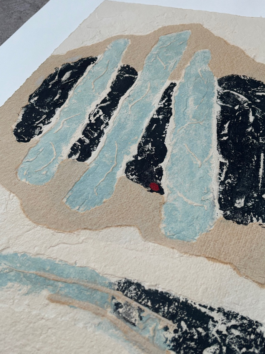 Bernard Alligand (born In 1953) — “passage Through” Mixed Media On Paper Ready To Print-photo-2