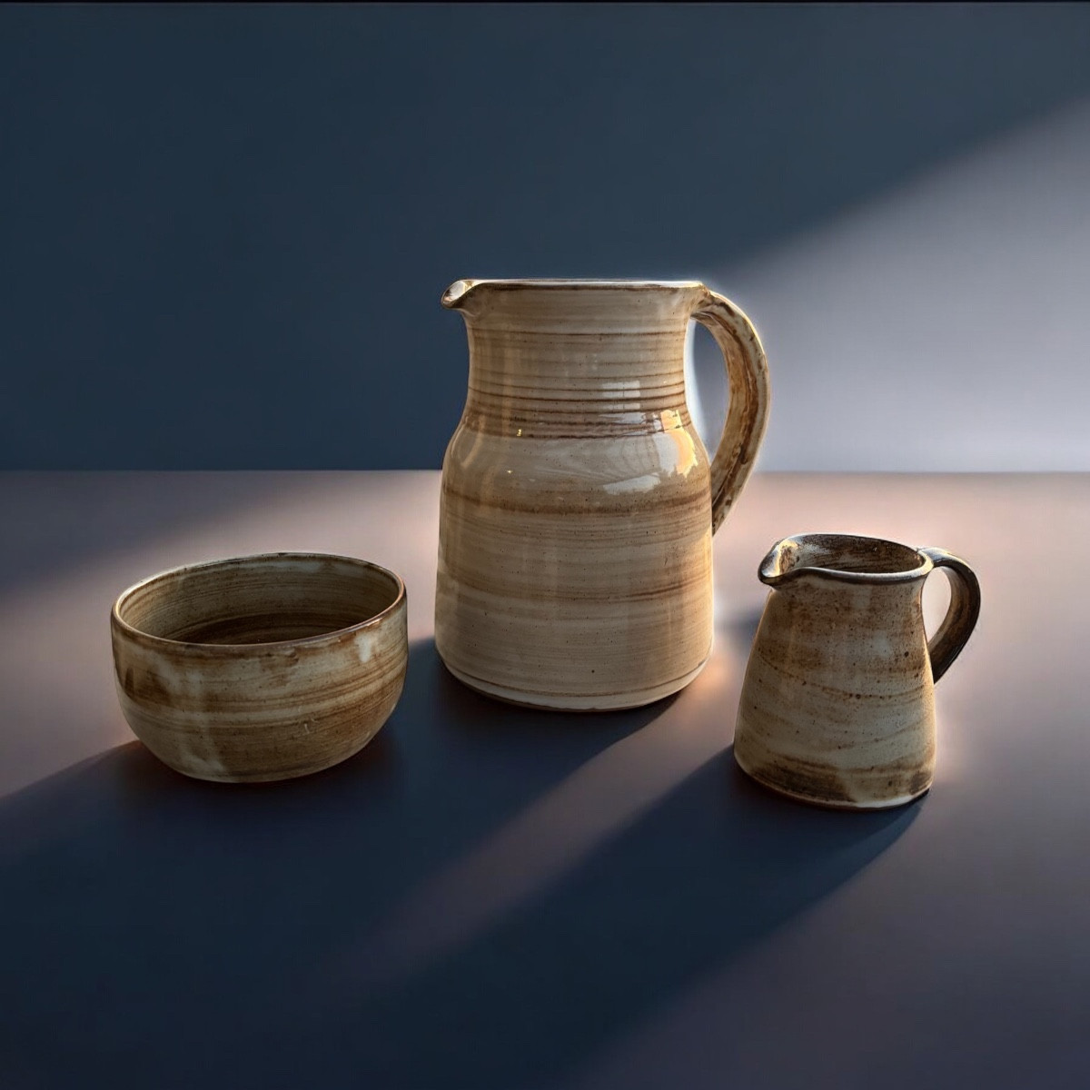 Stoneware Set Signed Dominique Pouchain – Atelier Dieulefit