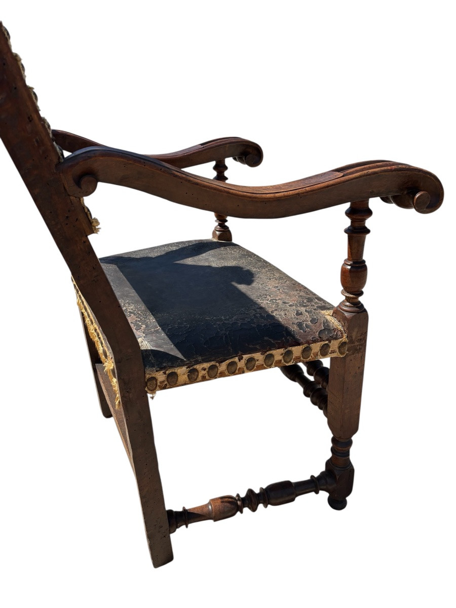 Rare fauteuil d’apparat XVIIᵉ siècle – Province de Lunéville-photo-2