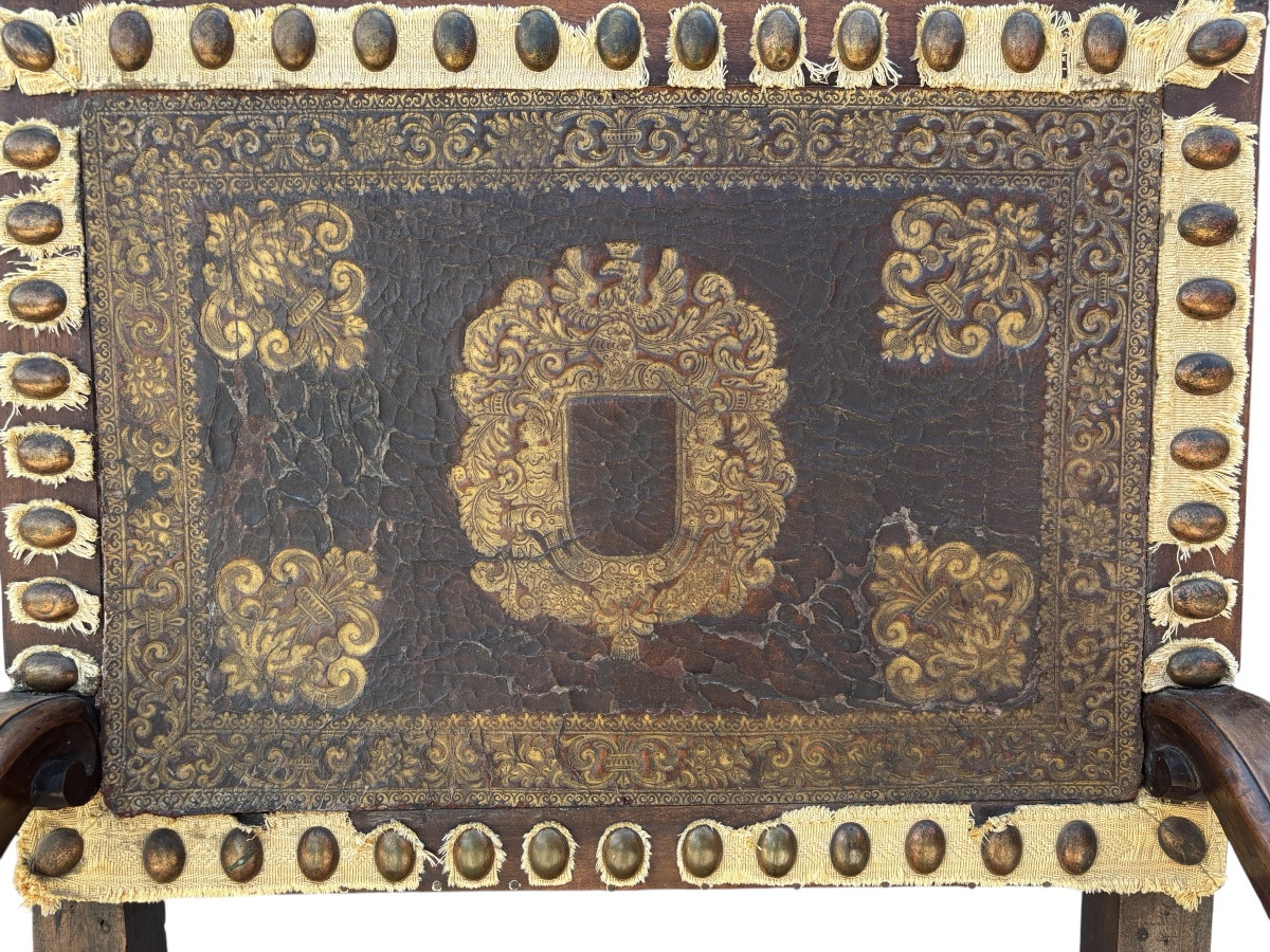 Rare fauteuil d’apparat XVIIᵉ siècle – Province de Lunéville-photo-5