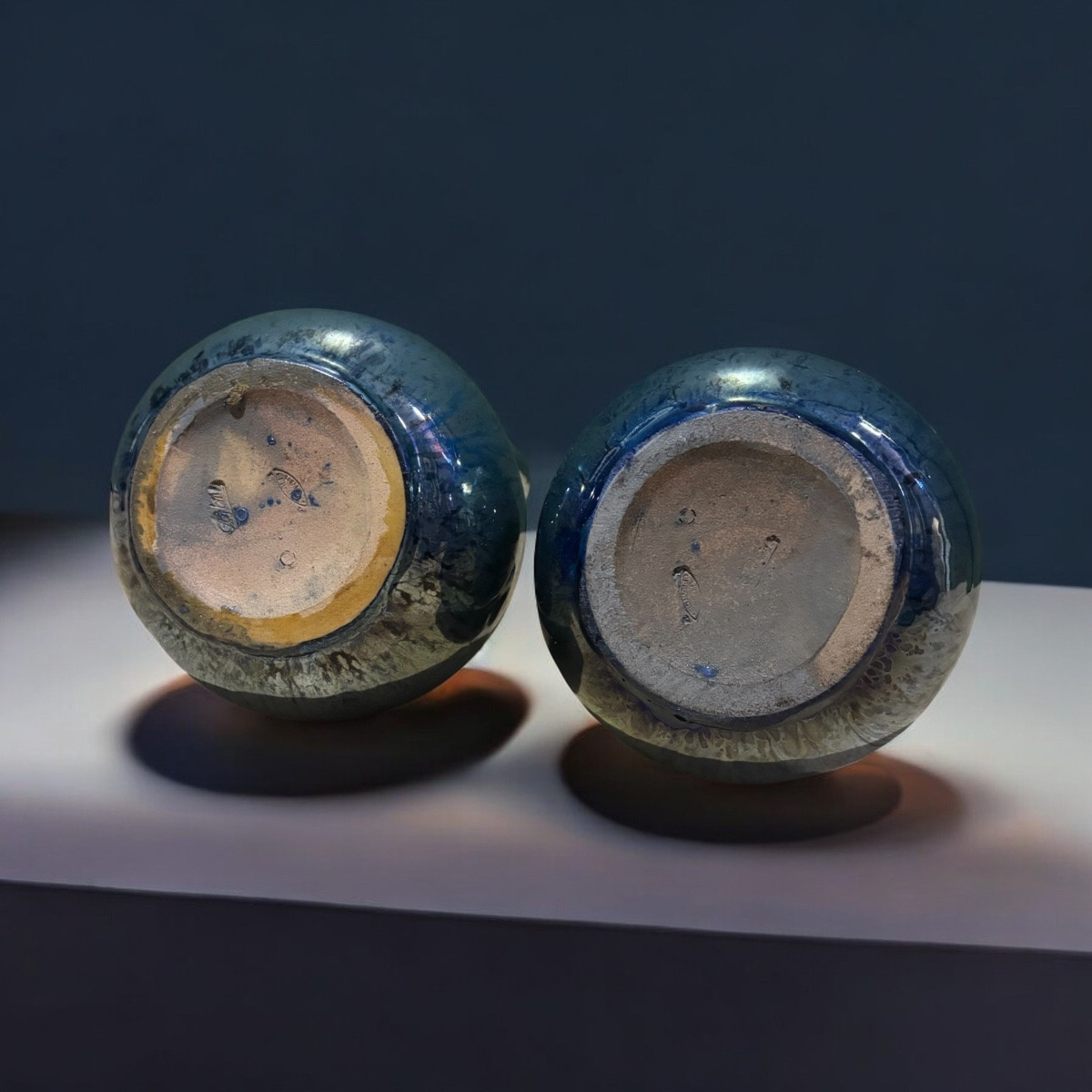 Pair Of “cytère” Vases In Flamed Stoneware – Rambervillers-photo-4