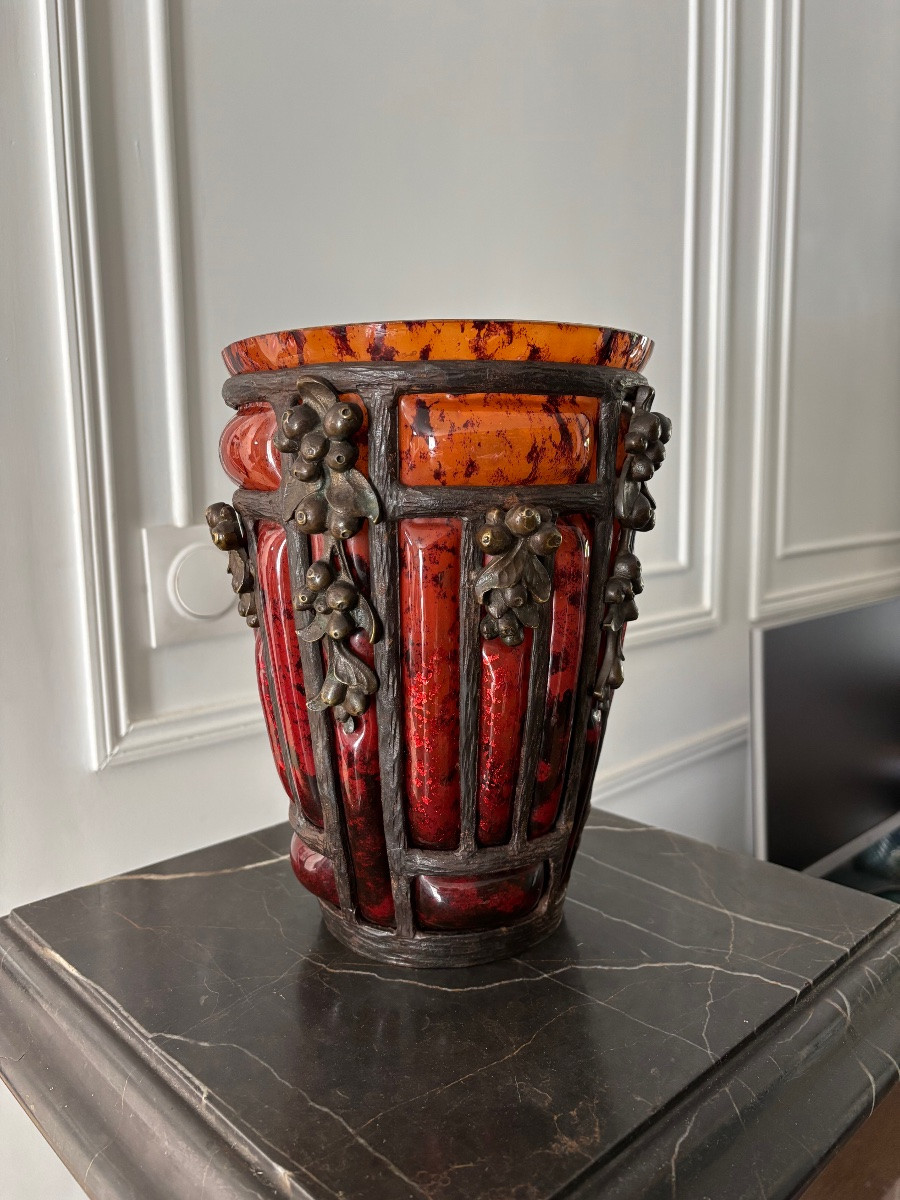 Rare Art Nouveau Vase Signed Daum Nancy & Louis Majorelle – Circa 1900-photo-7