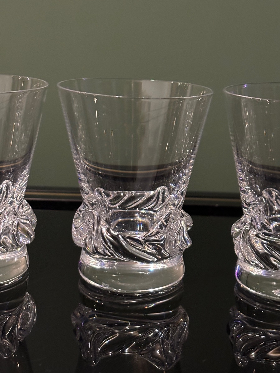 Suite de six verres à liqueur en cristal de Daum – Modèle Sorcy-photo-4