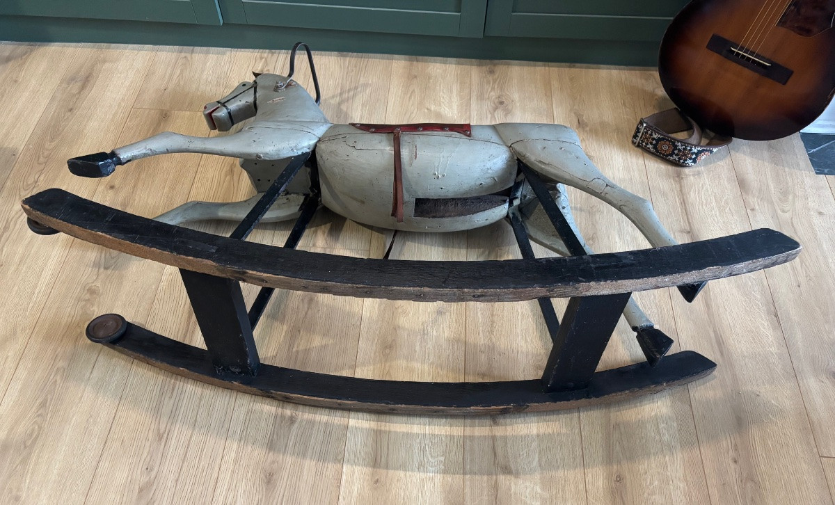 Cheval à Bascule Ancien en Bois – vers 1900/20-photo-8