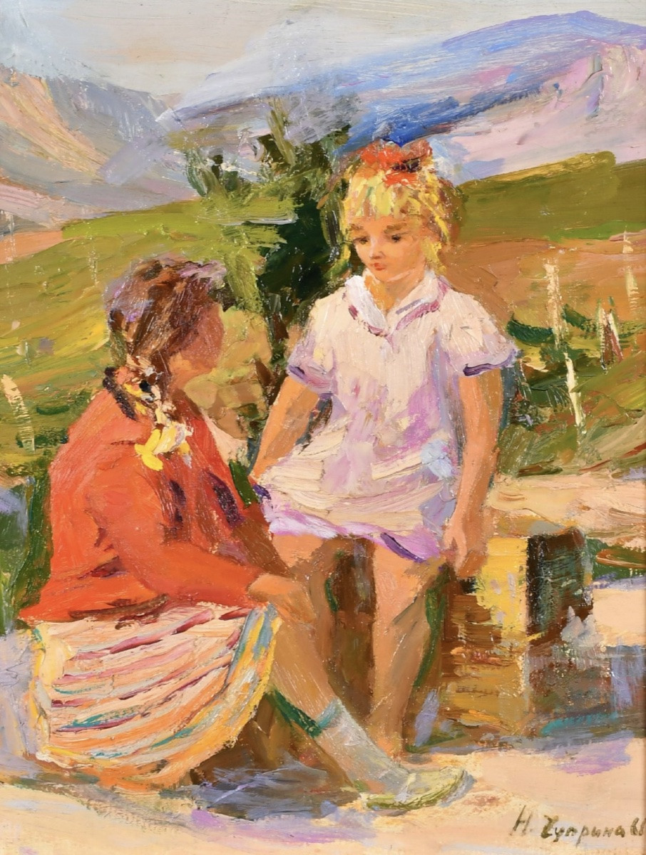 Nikolai Petrovitch Tchouprina (1928–1986), Russie — « Conversation », 1961-photo-3
