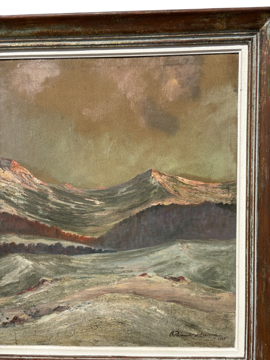 Large Oil On Canvas Signed Bianchi d'Espinosa – 1937-photo-4