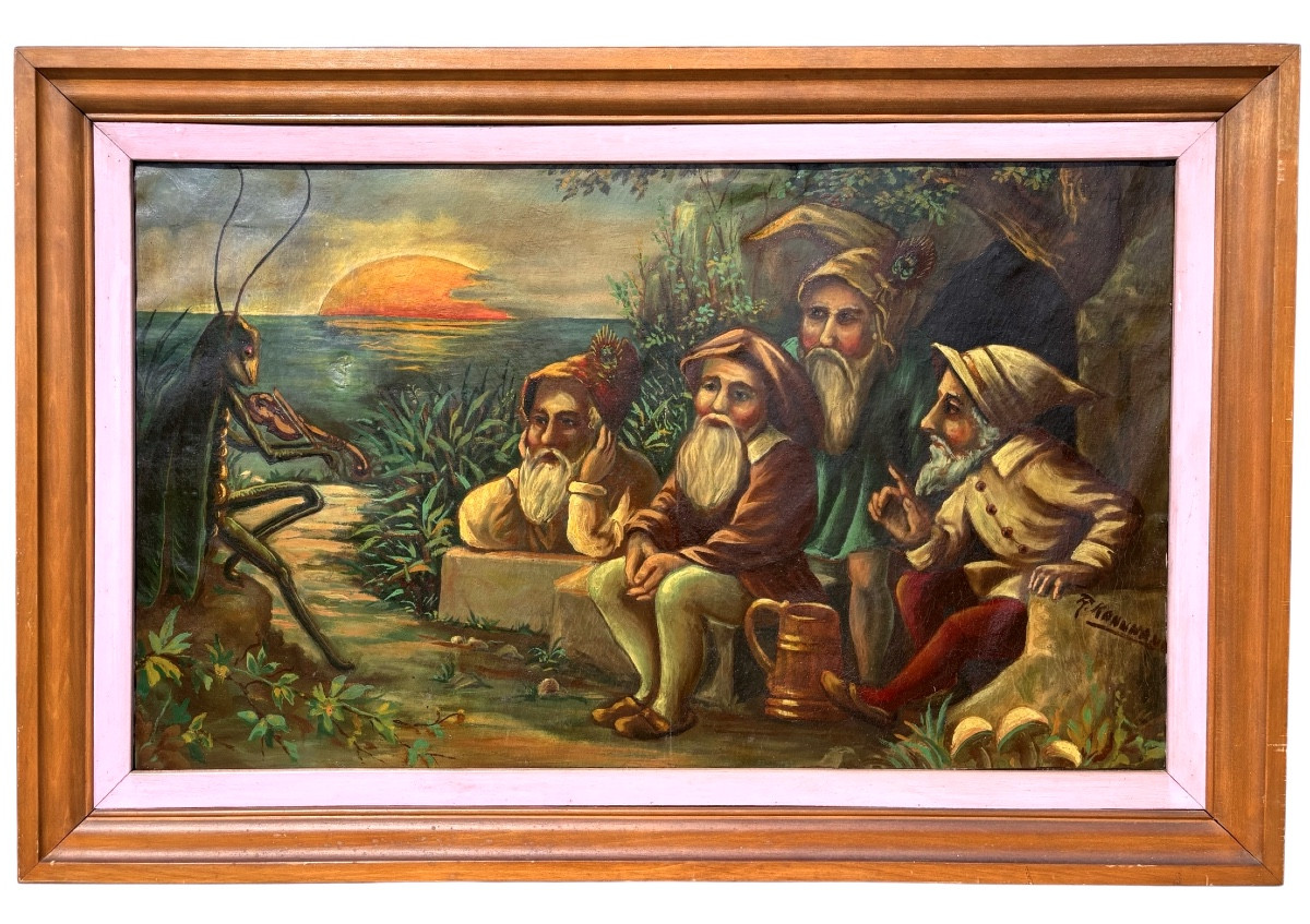 Rolf Kammann – Concert de grillon pour lutins – Grand tableau vers 1930