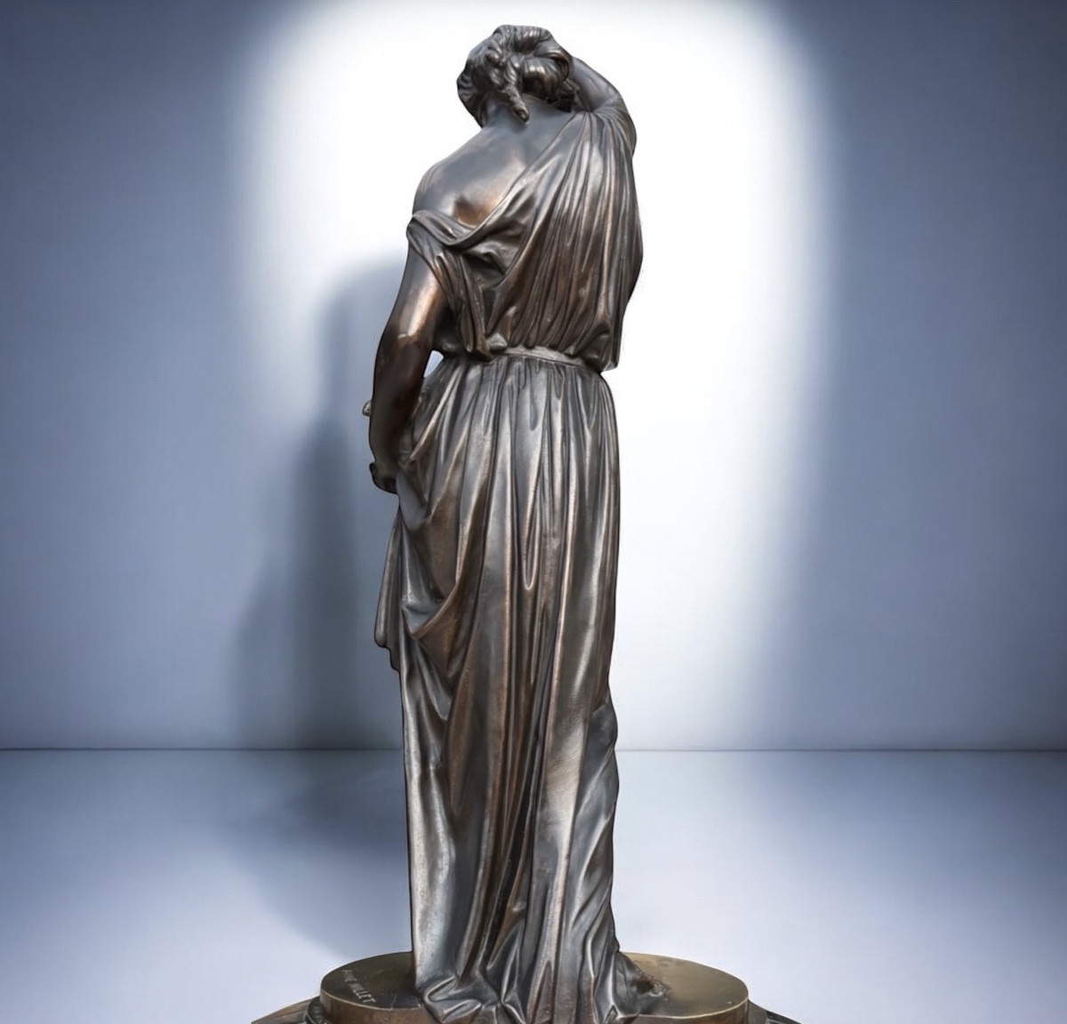 Large Bronze Clock By Aimé Millet – “flora” – 19th Century Art Nouveau Sculpture-photo-2