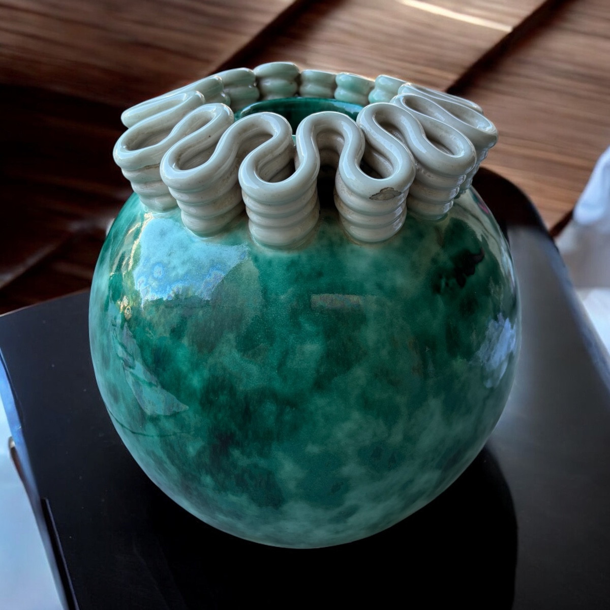 Glazed Ceramic Vase – Saint-radegonde – H. 25 Cm, ø 20 Cm