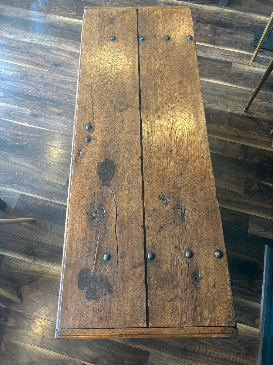 Grand coffre en chêne, époque Régence, début XVIIIe siècle - Louis XIV / XV-photo-1