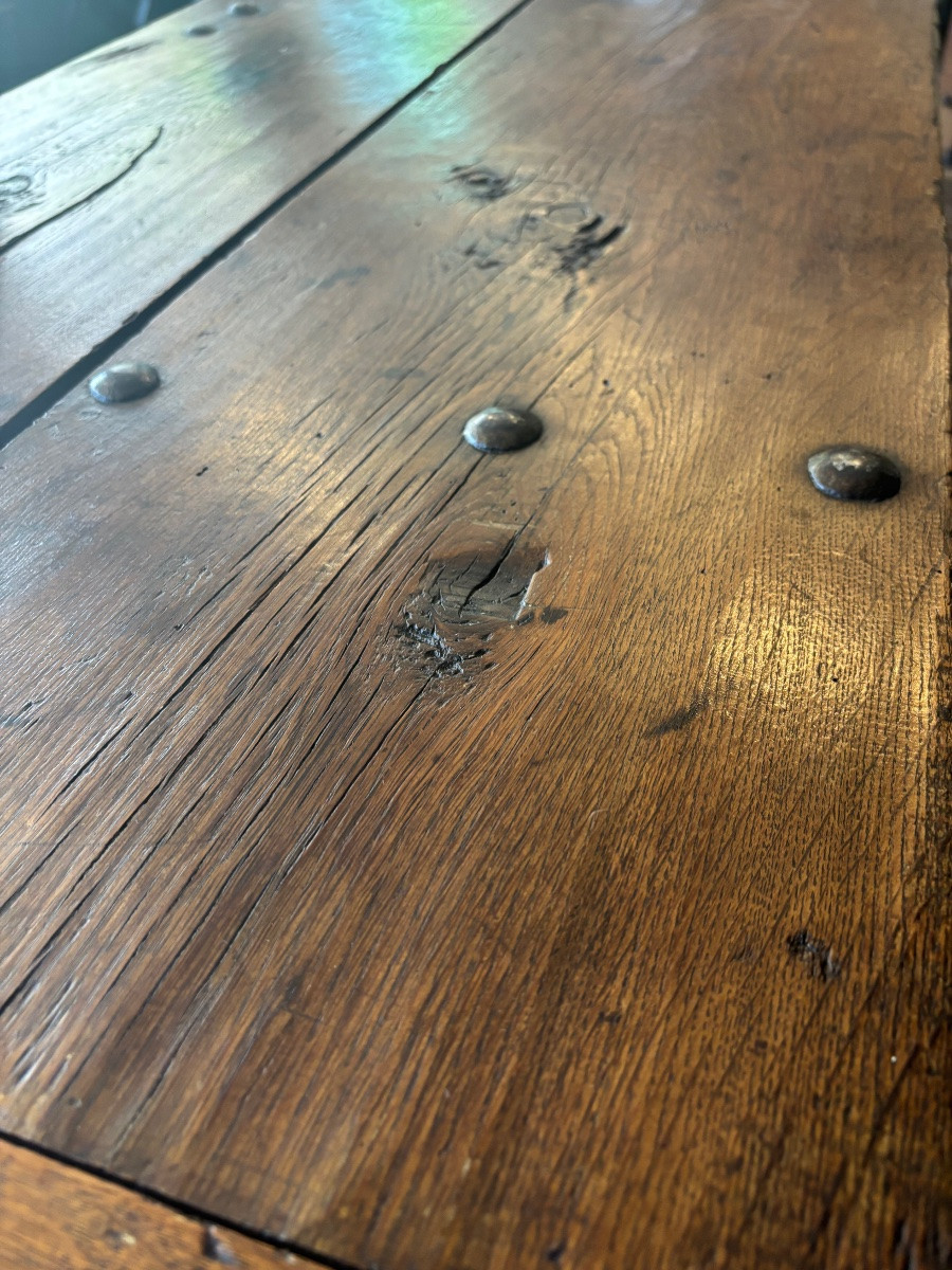 Grand coffre en chêne, époque Régence, début XVIIIe siècle - Louis XIV / XV-photo-2