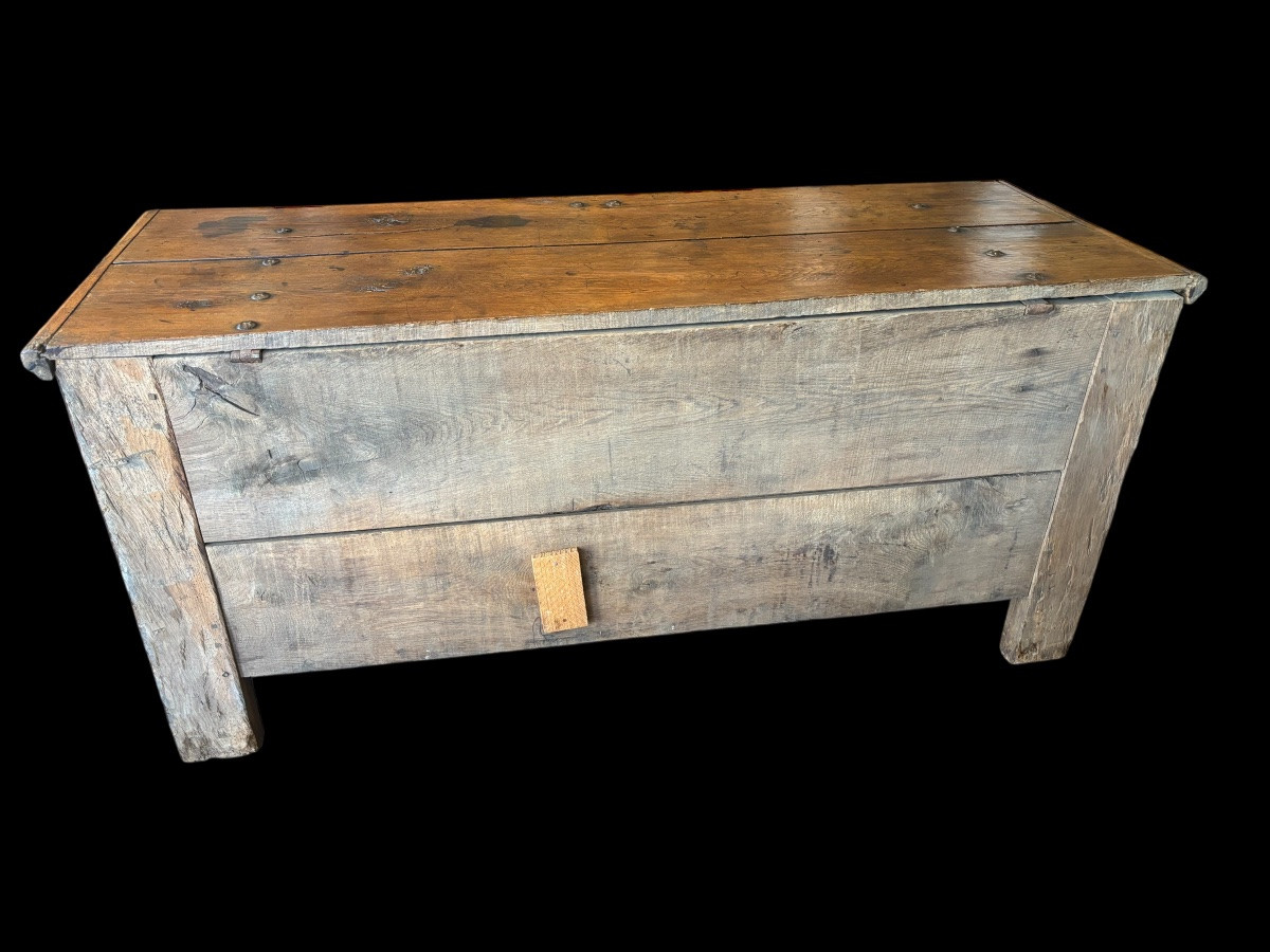 Grand coffre en chêne, époque Régence, début XVIIIe siècle - Louis XIV / XV-photo-8