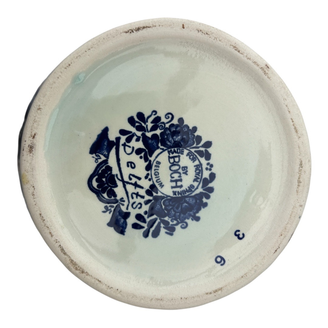 Large Covered Delft Earthenware Vase – Boch Frères, Belgium, 20th Century-photo-4