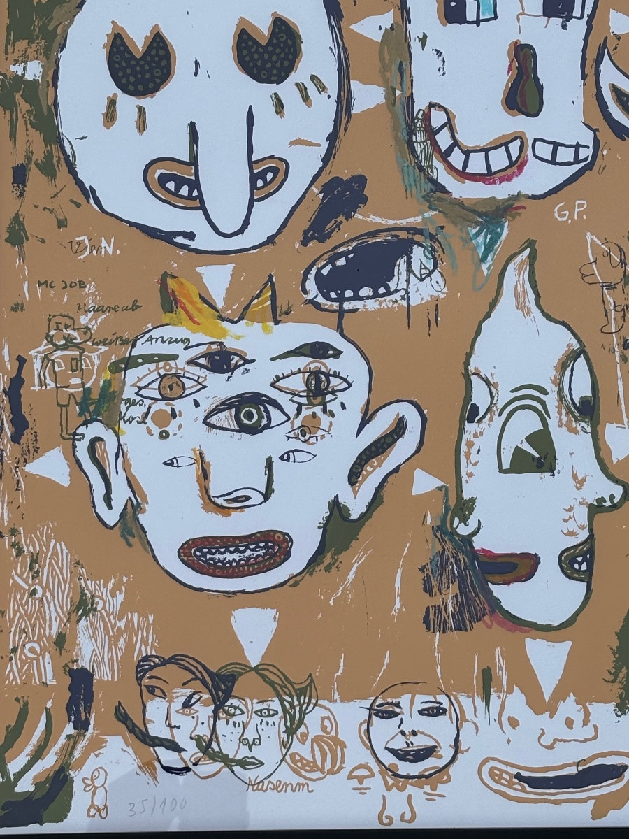 Atak Georg Barber, 1967. - Visages 1997, Sérigraphie Originale Signée Numérotée-photo-1