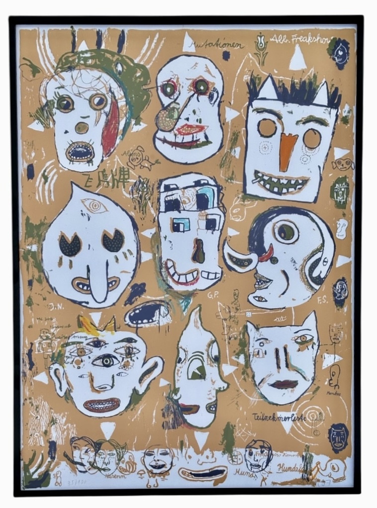 Atak Georg Barber, 1967. - Visages 1997, Sérigraphie Originale Signée Numérotée