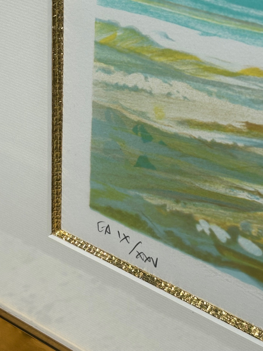 Painting Signed Kerfily – Mediterranean Bay, Silkscreen Artist's Proof -photo-2