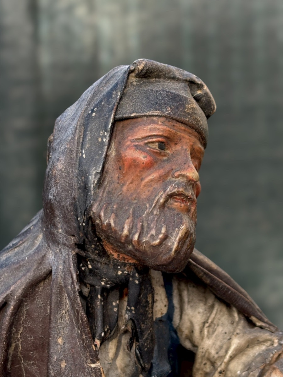 Couple de Mendiants Napolitains – Terre Cuite et Toile Cirée – Début XIXᵉ Siècle-photo-4