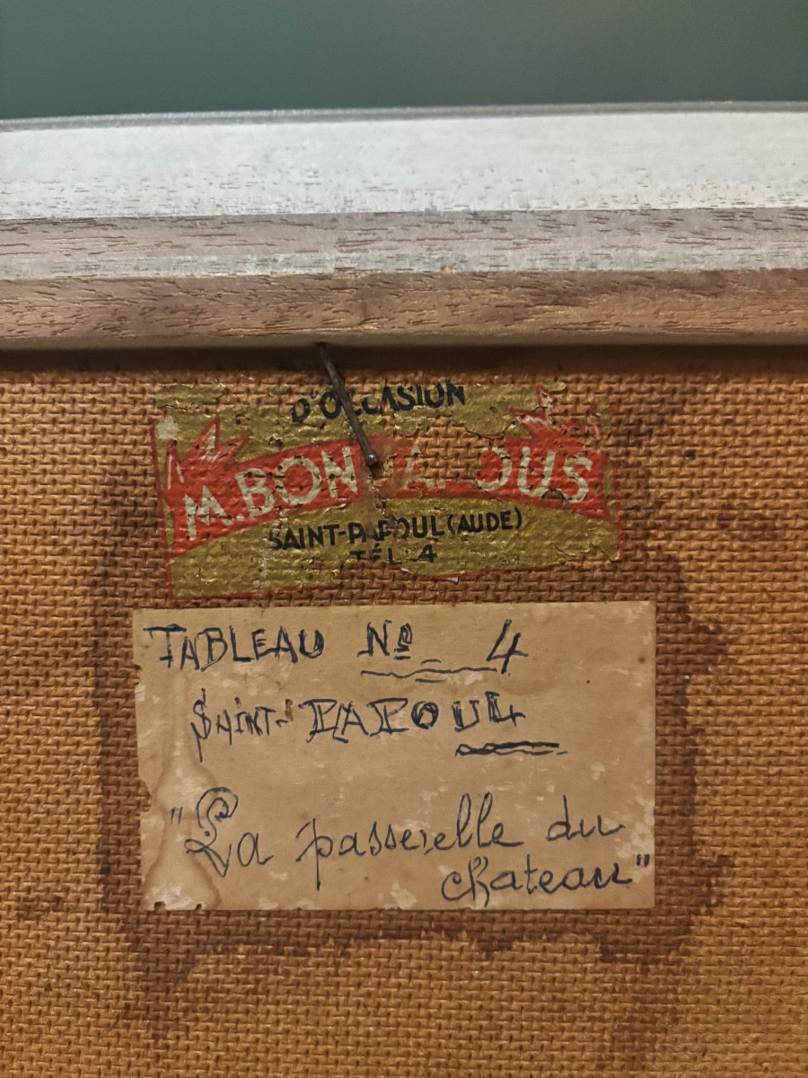 M. Bonnafous – “La passerelle du château”, Saint-Papoul (Aude), vers 1960-photo-4