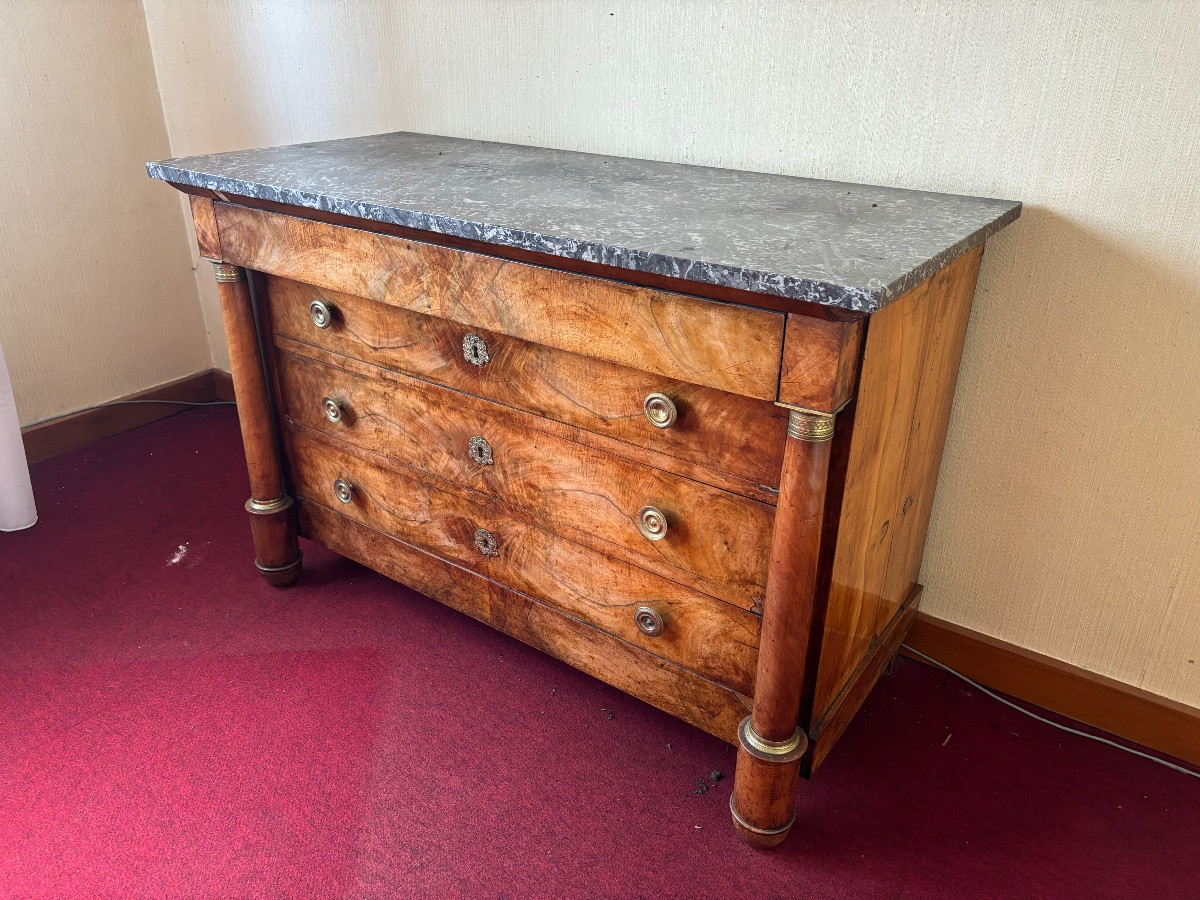 Commode empire en noyer début XIXeme-photo-2