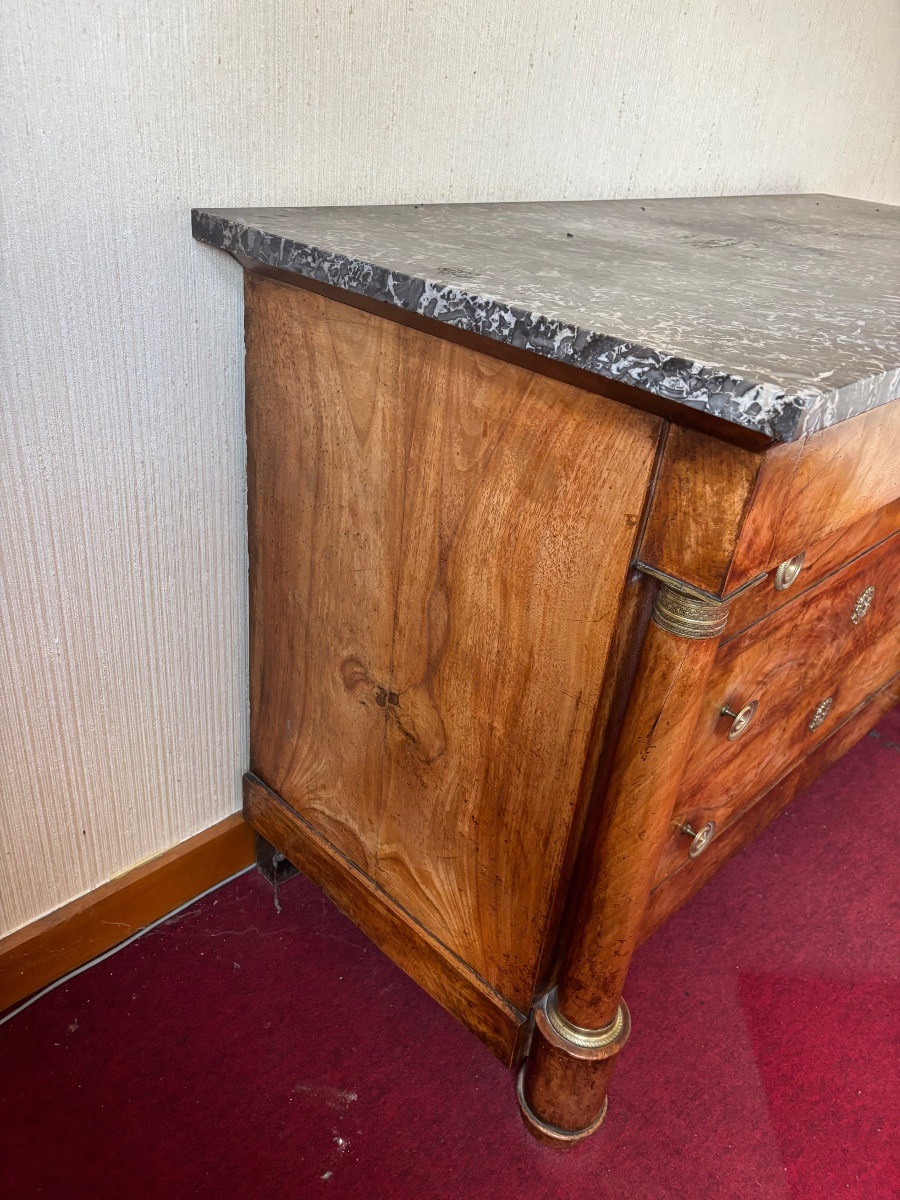 Commode empire en noyer début XIXeme-photo-4