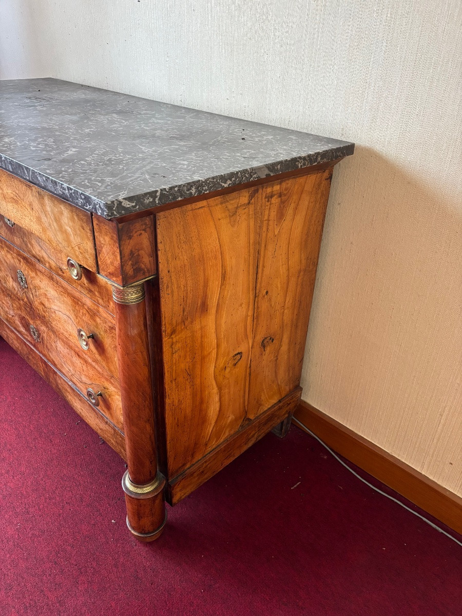 Commode empire en noyer début XIXeme-photo-1