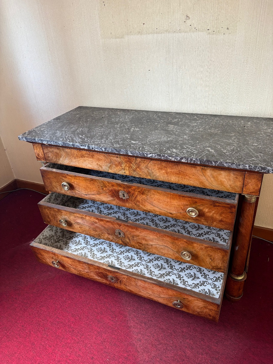 Commode empire en noyer début XIXeme-photo-3