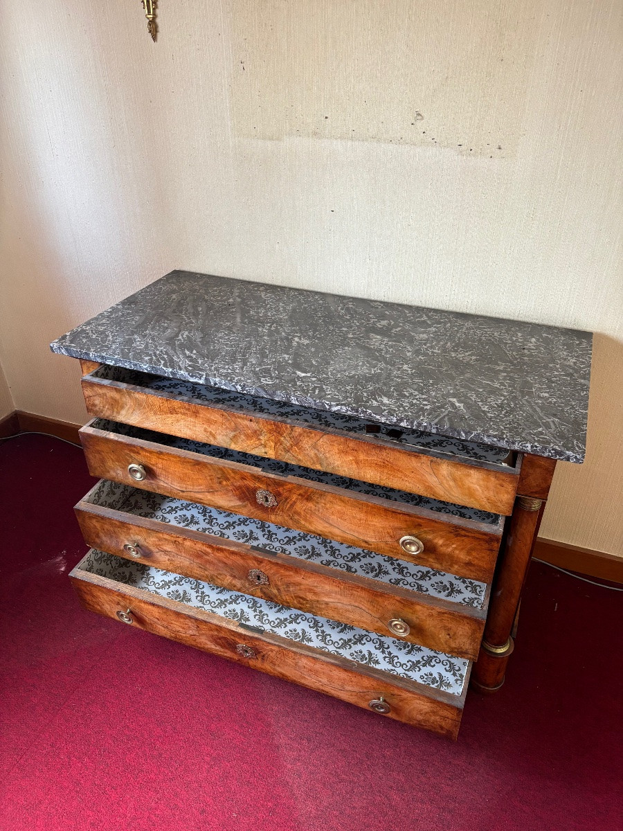 Commode empire en noyer début XIXeme-photo-4