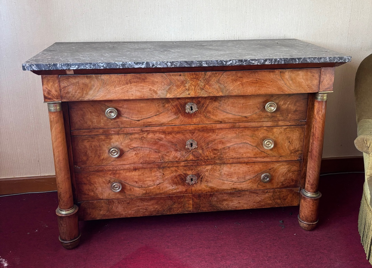 Commode empire en noyer début XIXeme