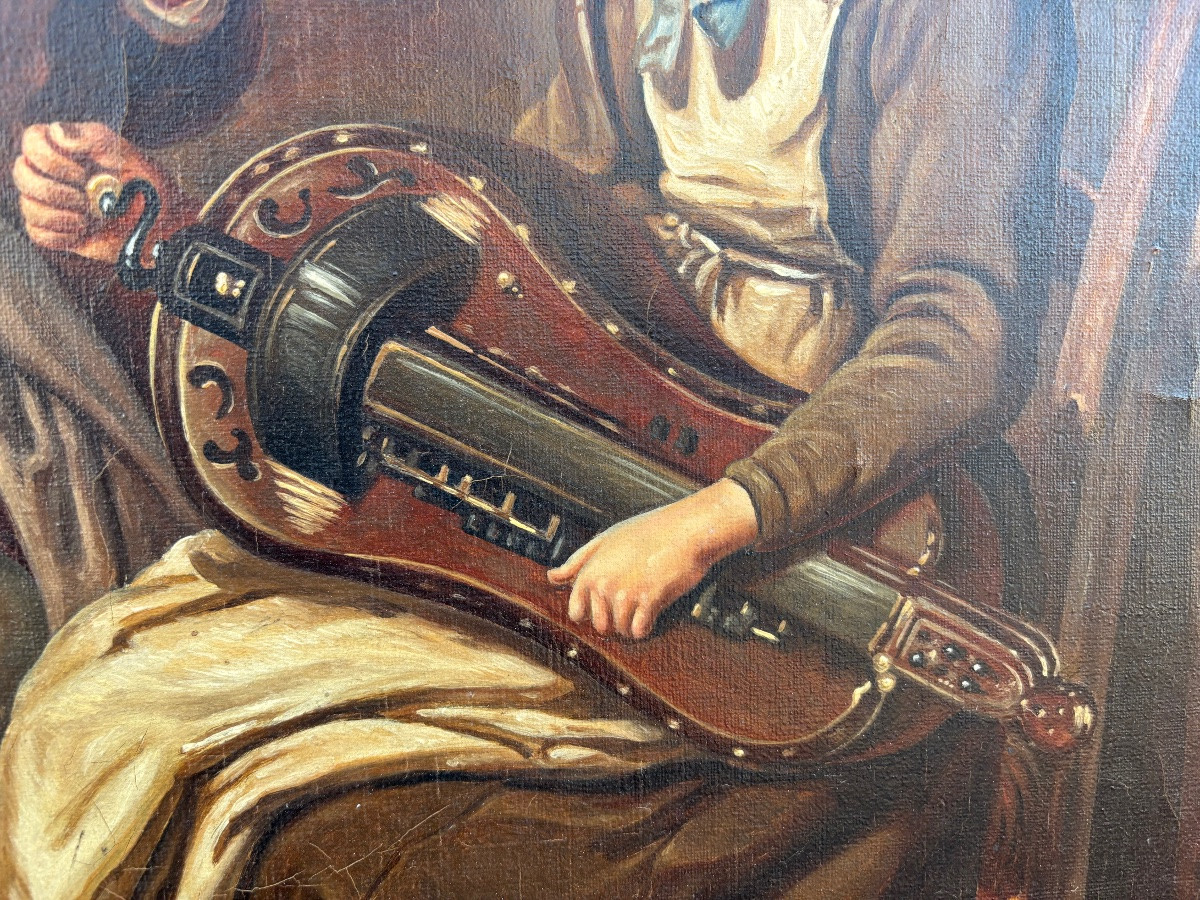 Large Oil On Canvas Painting By Antoine Richard (1822-1891)-photo-3